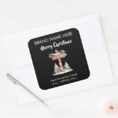 Kerstmis Noordpool Kaarslabels Vierkante Sticker (Envelop)