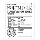 Kerstmis Noordpool levering service notitie stempe Rubberstempel (Afrduk)