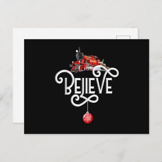 Kerstmis Noordpool Polar Express Allemaal Aboard K Feestdagenkaart (Voorkant / Achterkant)