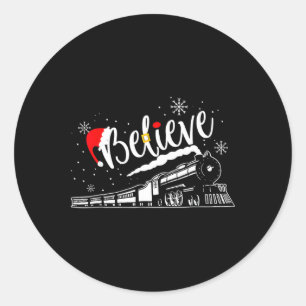 Kerstmis Noordpool Polar Express Allemaal Xmas Ronde Sticker