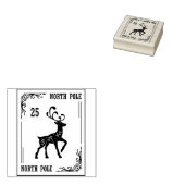 Kerstmis Noordpool Rendier Festief Rubberstempel (Gestempeld)