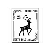 Kerstmis Noordpool Rendier Festief Rubberstempel (Afrduk)