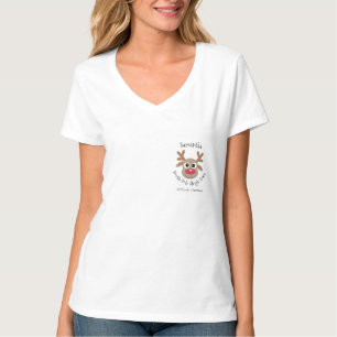Kerstmis Noordpool Sleigh Team Rendieren Nieuwighe T-shirt
