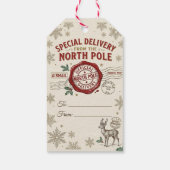 Kerstmis Noordpool Speciale Levering Cadeaulabel (Achterkant)