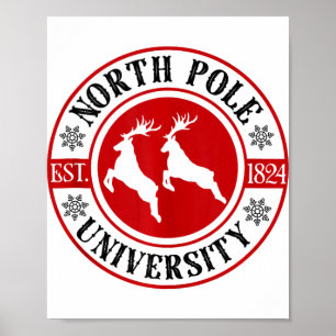 Kerstmis Noordpool Universiteit Kerstmis Santa Wor Poster