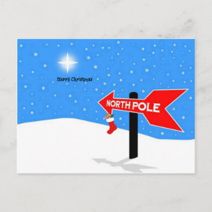 Kerstmis Noordpool vrolijk Briefkaart