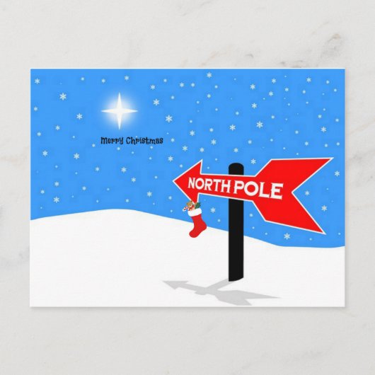 Kerstmis Noordpool vrolijk Briefkaart (Voorkant)