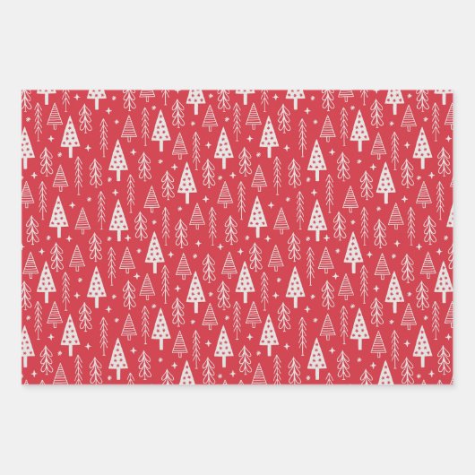 Kerstmis noords Scandinavisch rood wit Inpakpapier Vel (Voorkant 2)