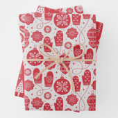 Kerstmis noords Scandinavisch rood wit Inpakpapier Vel (In situ)