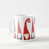 Kerstmis, noordse gnomen, rode grijs koffiemok (Voorkant links)