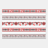 Kerstmis Noordse Scandinavische Zwarte Rood Inpakpapier Vel (Voorkant 2)