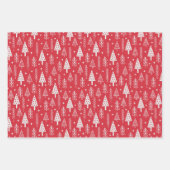 Kerstmis Noordse Scandinavische Zweedse Rood Wit Inpakpapier Vel (Voorkant 2)