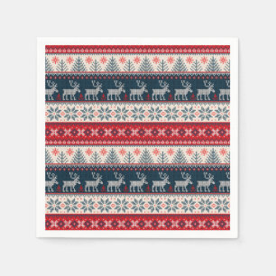 Kerstmis Noordse Thély Ugly Sweater Pattern Deer Servet