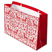 KERSTMIS NOORSE RENDIER PATROON CADEAUZAK GROOT CADEAUZAKJE (Achterkant Gekanteld)