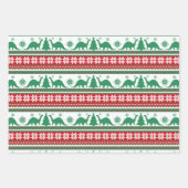 Kerstmis Nordic Fair Isle Dinosaurs Sweater Inpakpapier Vel (Voorkant)