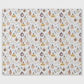 Kerstmis Nordic Scandinavisch Zweeds pastel wit Cadeaupapier (Vlak)