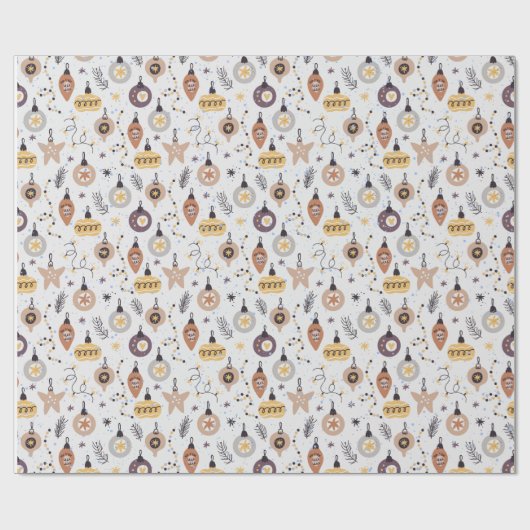 Kerstmis Nordic Scandinavisch Zweeds pastel wit Cadeaupapier (Vlak)