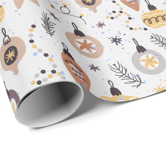 Kerstmis Nordic Scandinavisch Zweeds pastel wit Cadeaupapier (Rol Hoek)