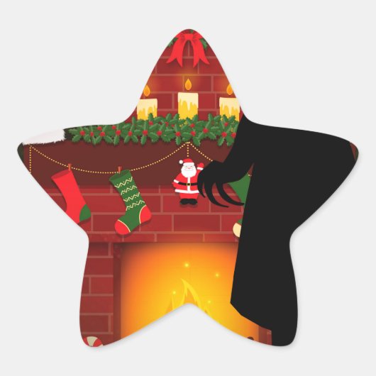 kerstmis nosferatu ster sticker (Voorkant)