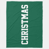 KERSTMIS Nostalgische witte tekst op spar groen Fleece Deken (Voorkant)