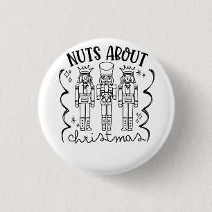 Kerstmis Noten Kerst Notenkraker Funny Ronde Button 3,2 Cm
