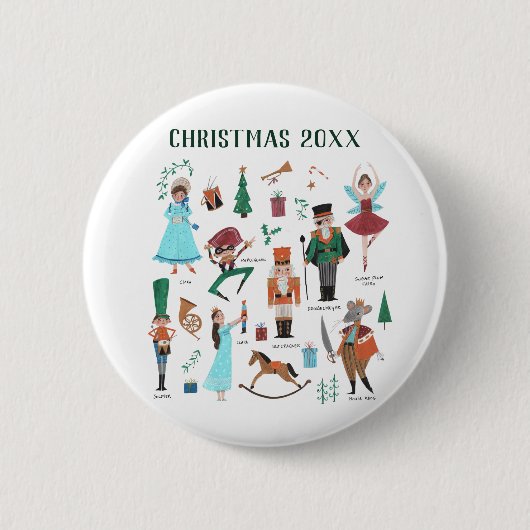 Kerstmis Notenkraker Ballet Custom Jaar Ronde Button 5,7 Cm (Voorkant)