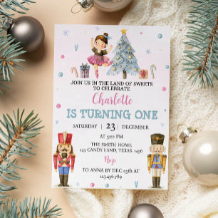 Kerstmis Notenkraker Eerste Verjaardag Uitnodiging