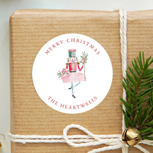Kerstmis Notenkraker met Waterverf en Fantasie Ronde Sticker