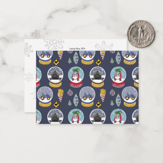 Kerstmis Notitiekaartje (Voorkant / Achterkant in situ)