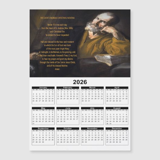 Kerstmis Novena-kalender van Sint-Andreas 2026 (Voorkant)