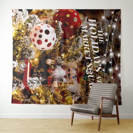 Kerstmis Nutcracker Holiday Foto Achtergrond Wandkleed (In Situ (horizontaal))