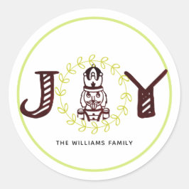 Kerstmis Nutcracker Persoonlijke Joy Ronde Sticker