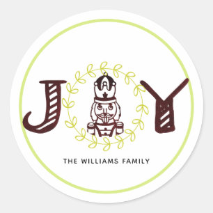 Kerstmis Nutcracker Persoonlijke Joy Ronde Sticker