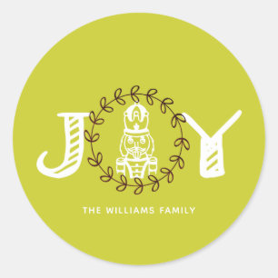 Kerstmis Nutcracker Persoonlijke Joy Ronde Sticker