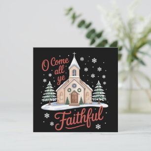 Kerstmis O komt allen geloovigen religieuze christ Feestdagenkaart