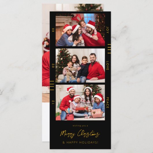 Kerstmis of feestdag Multi-Photo Retro Filmstrip (Voorkant / Achterkant)