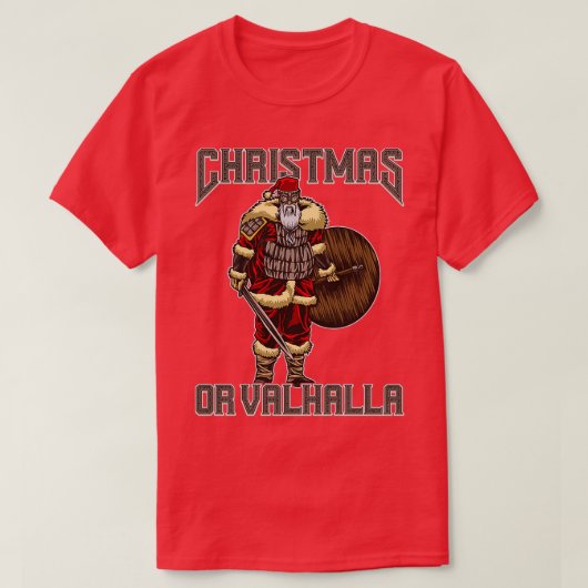 Kerstmis of Valhalla Viking Kerstmis Yule T-shirt (Design voorkant)