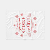 Kerstmis of Winterrood en witte sneeuwvlok Fleece Deken (Voorkant (Horizontaal))