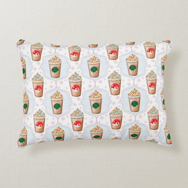 Kerstmis: Ogee Snowflake Patroon Accent Kussen (Voorkant)