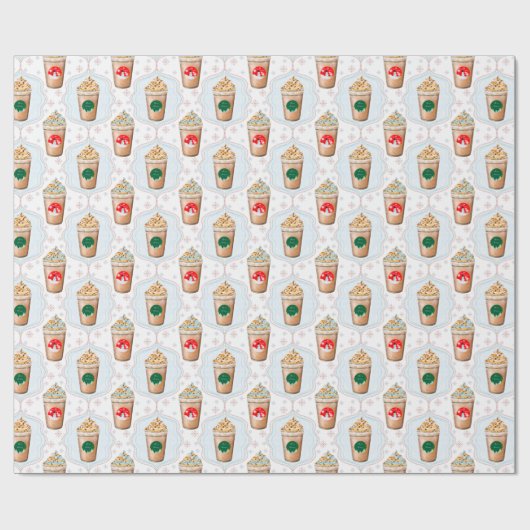 Kerstmis: Ogee Snowflake Patroon Cadeaupapier (Vlak)