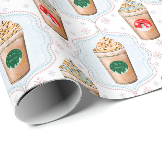 Kerstmis: Ogee Snowflake Patroon Cadeaupapier (Rol Hoek)