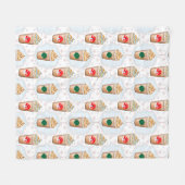 Kerstmis: Ogee Snowflake Patroon Fleece Deken (Voorkant (Horizontaal))