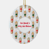 Kerstmis: Ogee Snowflake Patroon Keramisch Ornament (Rechts)