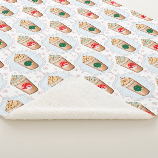 Kerstmis: Ogee Snowflake Patroon Sherpa Deken (3/4)