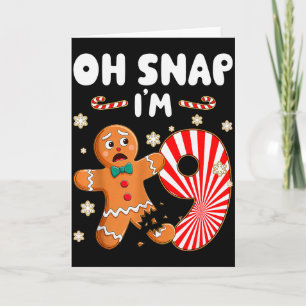 Kerstmis Oh Snap 9 Jaar Oude Gemberkoekman 9e Verj Kaart
