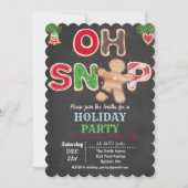 Kerstmis Oh Snap Gemberkoek Koekje Uitnodiging (Voorkant)