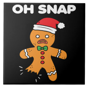 Kerstmis Oh Snap Gingerbrood Funny Xmas Gift Tegeltje