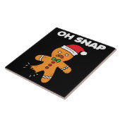 Kerstmis Oh Snap Gingerbrood Funny Xmas Gift Tegeltje (Zijkant)