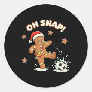 Kerstmis Oh Snap Peperkoek Voetbal Grappige Kerstm Ronde Sticker