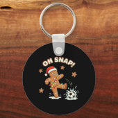 Kerstmis Oh Snap Peperkoek Voetbal Grappige Kerstm Sleutelhanger (Voorkant)